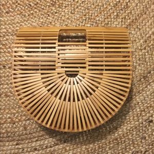 Cult gaia style bamboo basket bag